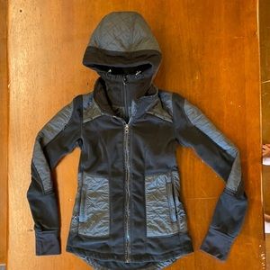 LuLuLemon fleece with detachable hood XS black